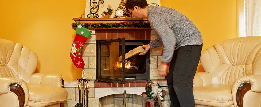 Rusted Metal Fireplace Restoration in Dana Point, California